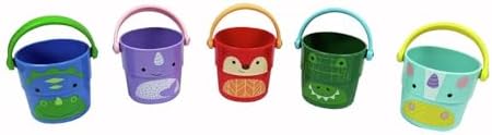 Baby Bath Toy Buckets, Zoo Stack & Pour Buckets, Pastel