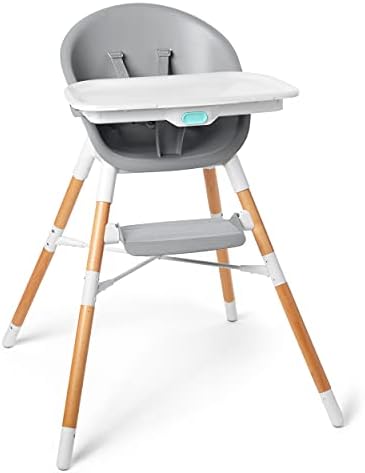 Baby High Chair 4 in 1 Convertible High Chair, EON, Grey/White