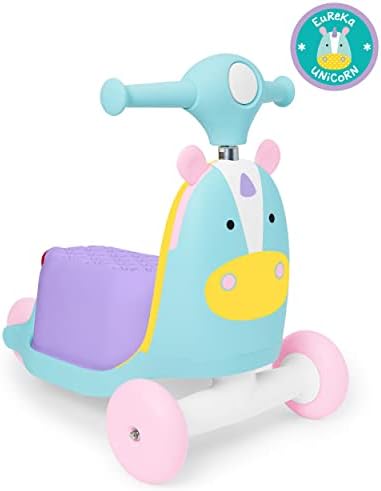 Kids 3-in-1 Baby Activity Push Walker & Ride On Scooter Toy…