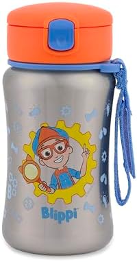 x Blippi Toddler Stainless Steel Water Bottle, BPA-Free…